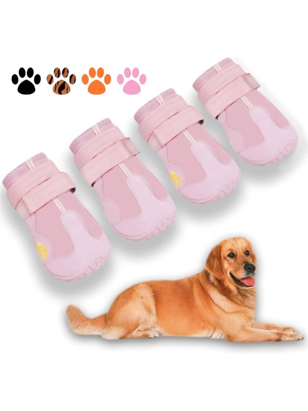 Waterproof Dog Boots with Reflective Strips, Anti-Slip Sole - Outdoor Dog Shoes